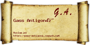 Gass Antigoné névjegykártya